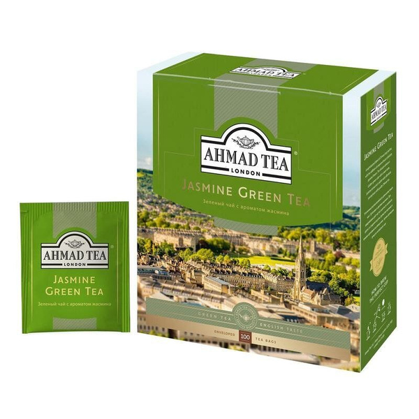 Ahmad Tea Чай в пакетиках Green Jasmine, зеленый, 100 пакетиков ...