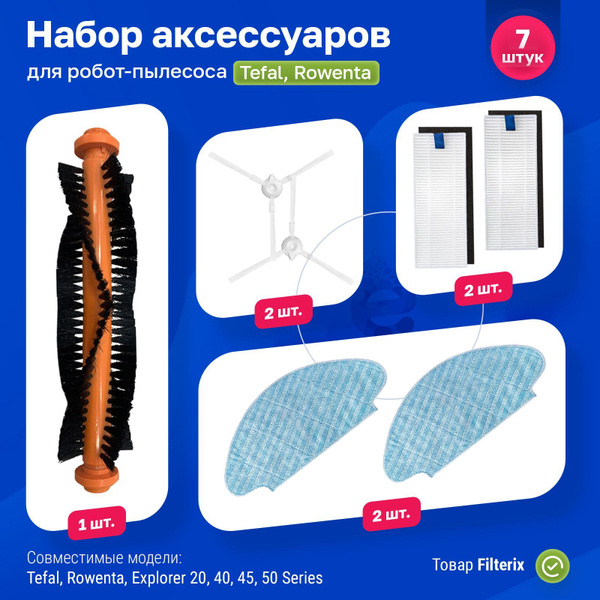 Фильтры для робот-пылесоса Tefal, Rowenta, Explorer 20, 40, 45, 50 ...