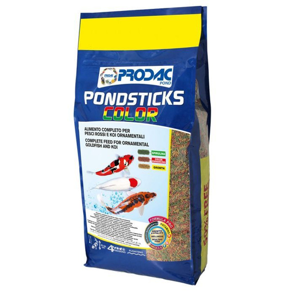 Корм для прудовых рыб PRODAC PONDSTICKS COLOR 7,5 кг в виде палочек 3-х ...
