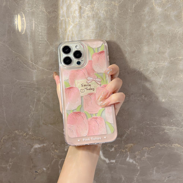 Силиконовый чехол для Apple iPhone 12 с цветами / Накладка бампер на ...