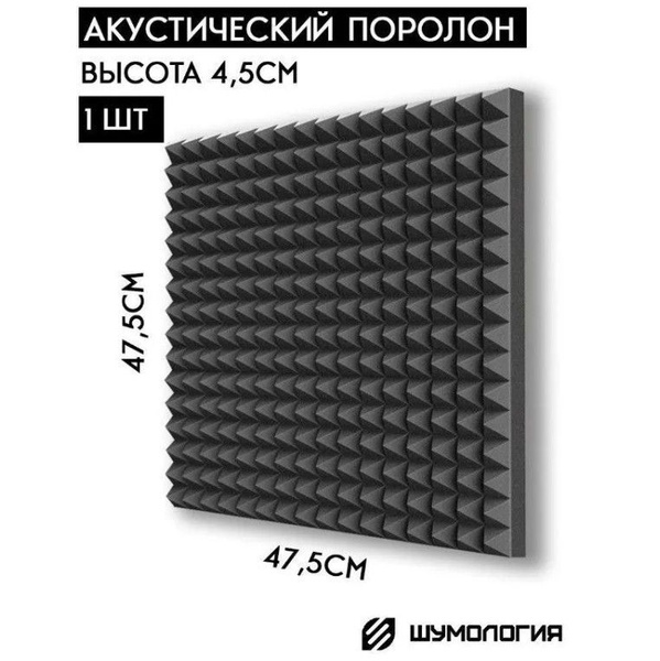 Шумология Topp 30 (475*475мм) - акустический поролон пирамида по низкой ...