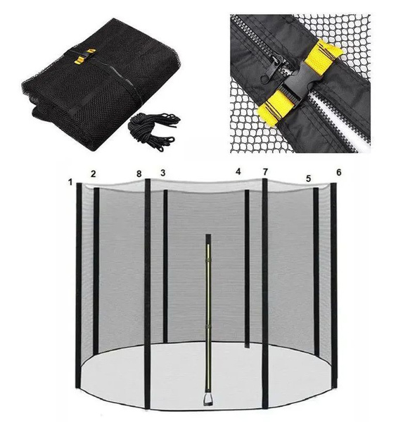 Батутная сетка для замены внутренней защитной сетки на 12-футовом 8 ...