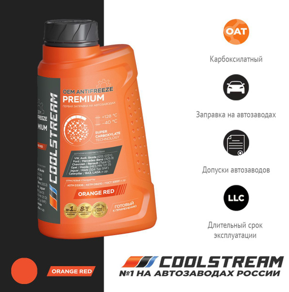 Антифриз Coolstream Premium 40 orange, Готовый раствор купить по ...