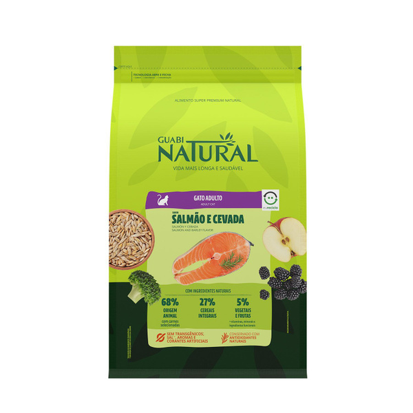 Guabi Natural сухой корм для взрослых кошек с лососем и ячменем,7.5 кг ...