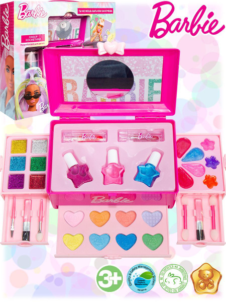 Barbie Детская косметика для девочек. Тени, помада, лак. Набор ...