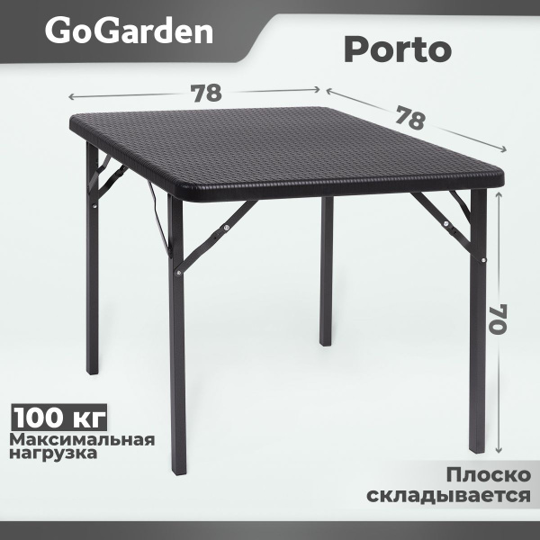 Стол складной gogarden capri садовый 180x75x72 см пластик сталь