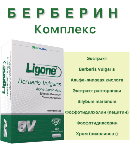 RC. Farma Berberis / Комплекс Берберин 500 мг 60 капсул /Турция ...