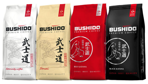 Кофе в зернах Bushido в наборе (Specialty, Sensei, Red, Black), 227г х ...