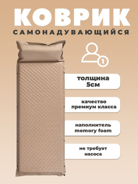 Самонадувающийся коврик туристический кемпинговый/ коврик походный для ...