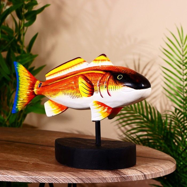 Сувенир, Рыба, дерево, 40 см, с красный - купить Сувенир по выгодной ...