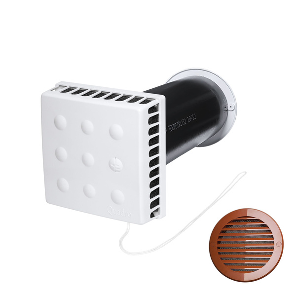 Приточный клапан КИВ-125 Quadro 200 мм с к.базальтом и терракотовой ASA ...