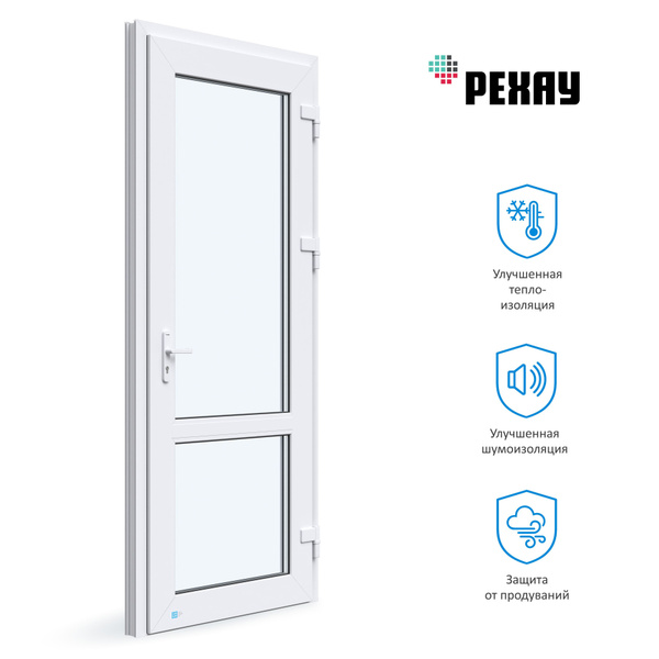 Входная дверь ПВХ REHAU 2100х900 мм (ВхШ), правая, двухкамерный ...