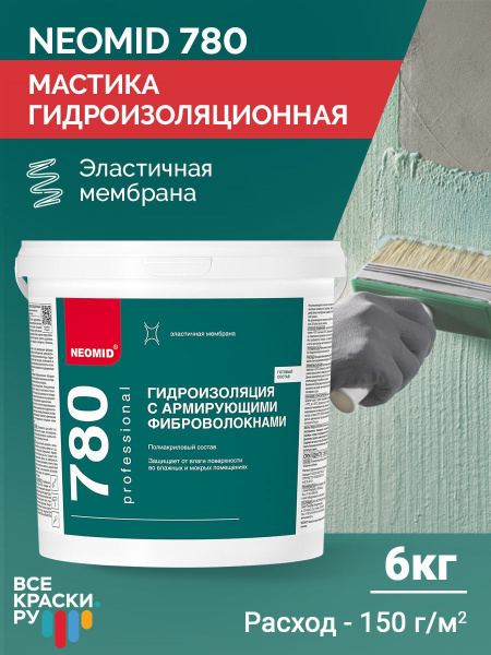 Мастика гидроизоляционная Neomid 780 Неомид 780 с армирующими ...