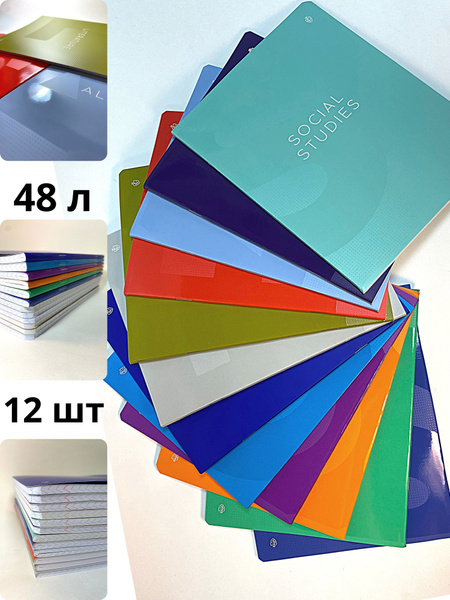 Предметные тетради школьные набор "Color Theory" 12 шт, 48 листов в ...