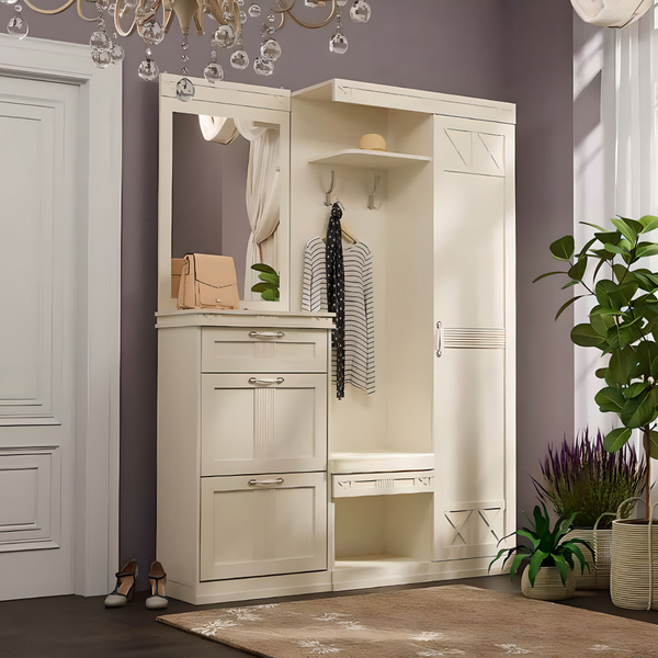 Прихожая комплект Ольга-18 от Фант-Мебель, с зеркалом, с обувницей ...
