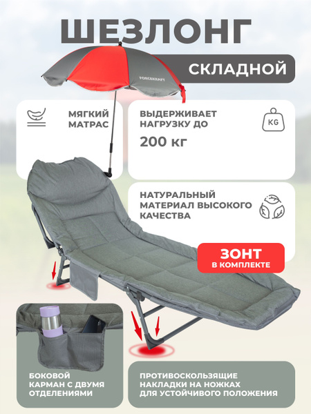 Шезлонг складной для дома и дачи с матрасом - купить с доставкой по ...