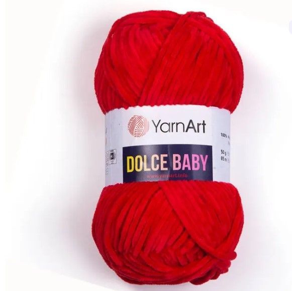Пряжа YarnArt Dolce baby 50 гр/85 м 100% микрополиэстер 748 красный 2 ...