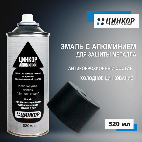 Эмаль Цинкор Цинк1эм_1 Быстросохнущая, Полимерная, Глянцевое покрытие ...