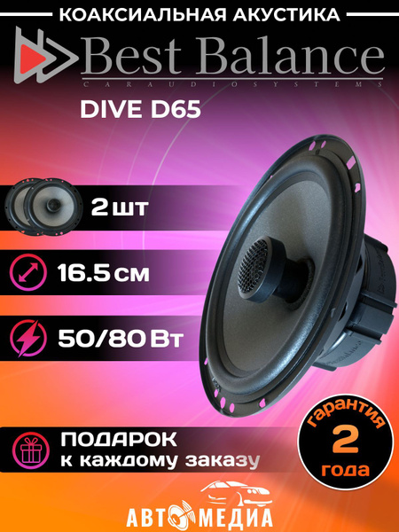 Автомобильные колонки Best Balance D65 2-х полосная коаксиальная ...