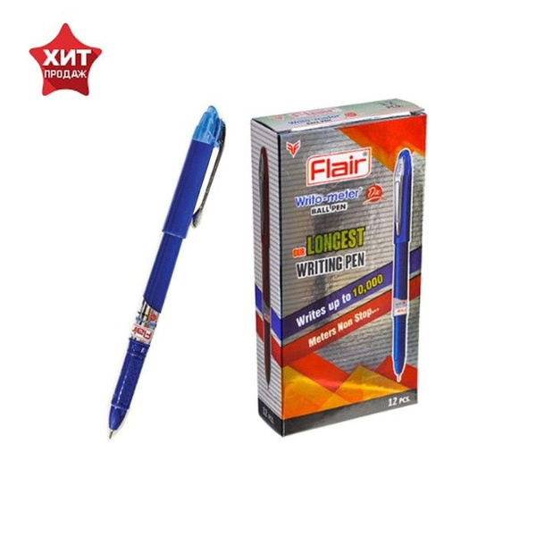 Ручка шариковая Flair "Writo-Meter", узел-игла 0,6, длина линии письма ...