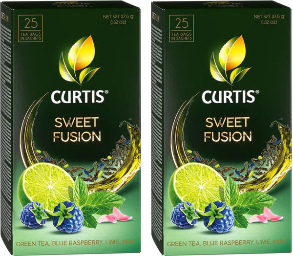 Чай зеленый в пакетиках CURTIS "Sweet Fusion" 25 пакетиков, c лаймом ...