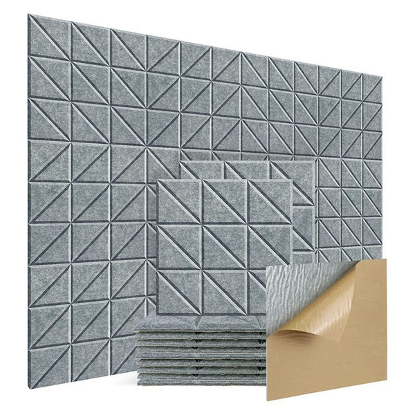 Самоклеящиеся акустические 12 шт., 12X12X0,4 дюйма, звукопоглощающие ...