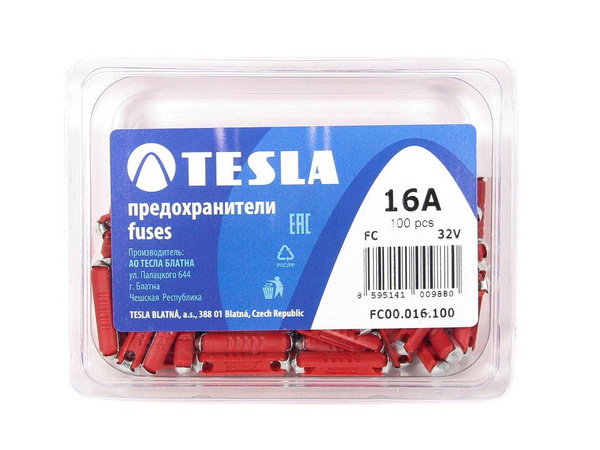 предохранитель FC 16A цилиндрический (100 шт.) /Tesla/ - купить по ...