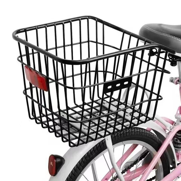 Корзина для велосипеда задняя на багажник, стальная, черная, бесплатные ...
