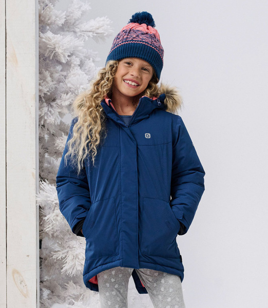 Парка Девочки Gusti темно-синий Полиэстер, размер 36 Зима Полиэстер ...