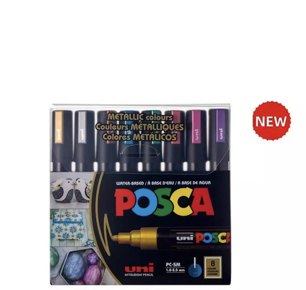 POSCA Набор маркеров Водный, толщина: 2.5 мм, 8 шт. - купить с ...
