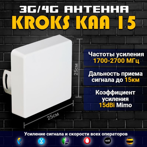 Широкополосная 3G 4G LTE панельная MIMO антенна Kroks KAA15-1700/2700 ...