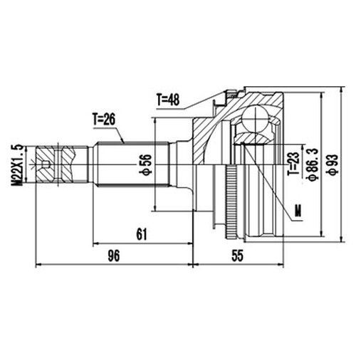 Характеристики DYNAMATRIX-KOREA ШРУС Dynamatrix-Korea DCV859006 арт ...