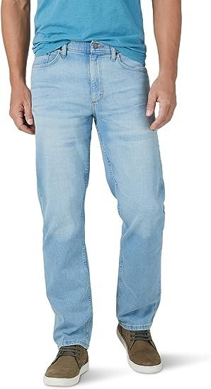 Wrangler Authentics Comfort Flex Waist Relaxed Fit jeans voor heren, Donkere Denim, 36W / 34L Wrangler Authentics Comfort Flex Waist Relaxed Fit jeans voor heren, Donkere Denim, 36W / 34L
