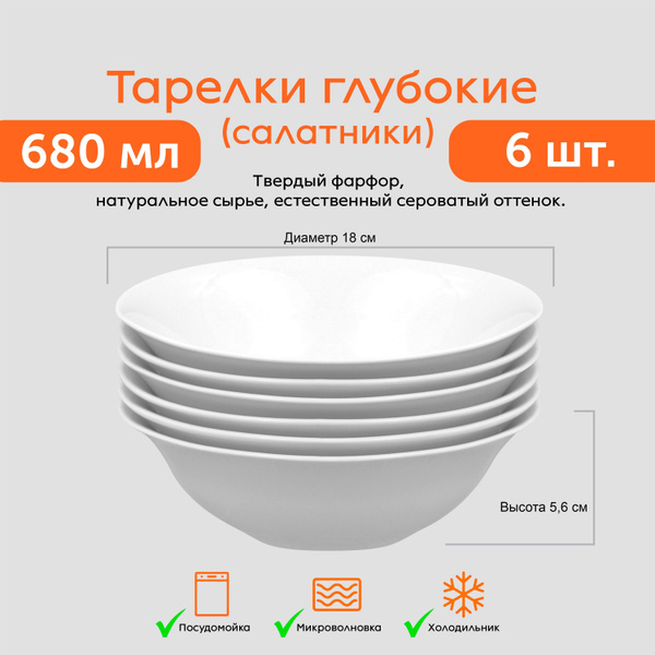 Тарелка глубокая Наш фарфор, Фарфор, диаметр 18 см - купить по низким ...