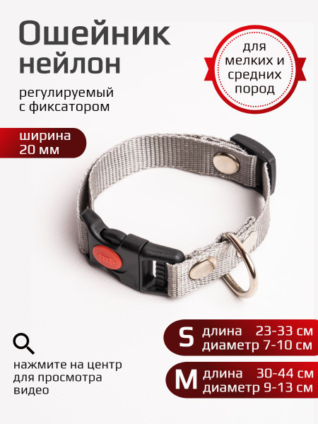 Ошейник для собак мелких и средних пород 20 мм, 23-33 см - купить с ...
