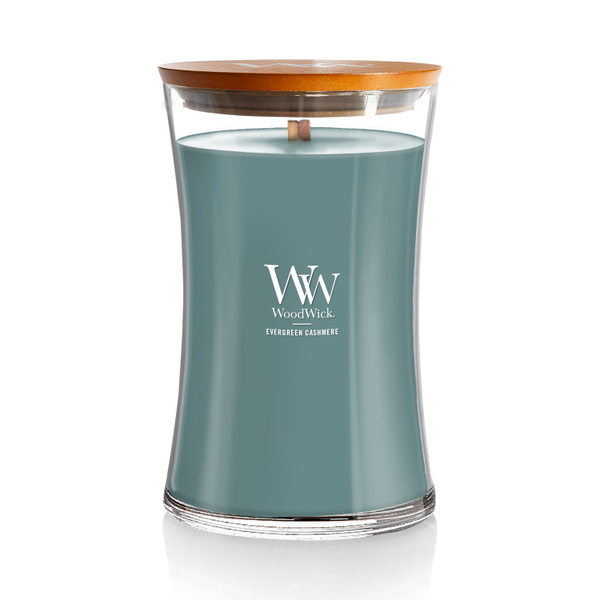 Свеча ароматическая WoodWick "Вечнозеленый кашемир", 17 см х 10 см, 1 ...