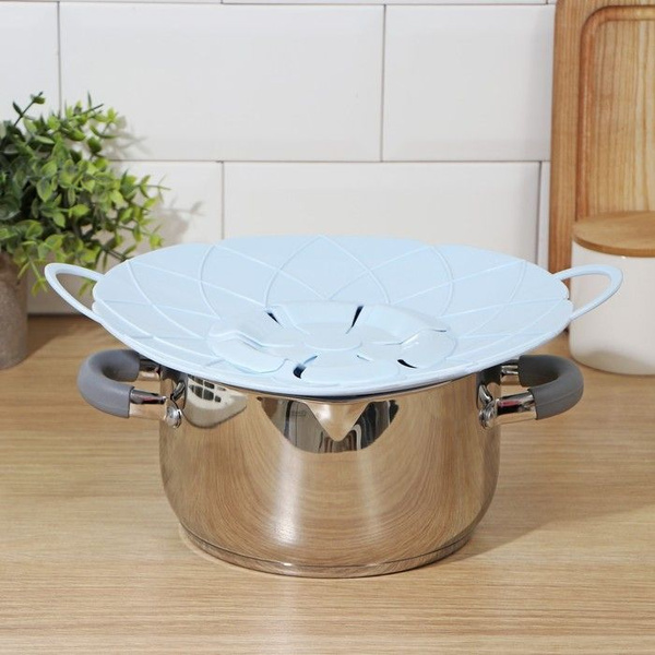 Крышка-невыкипайка силиконовая Доляна Актеон, d 26 см, цвет голубой ...