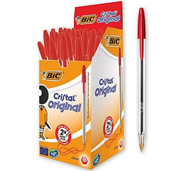 Bic Набор ручек Шариковая, толщина линии: 0,8 мм, цвет: Красный, 50 шт ...