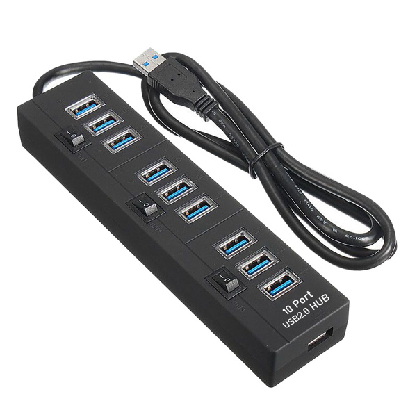 USB 20 10-портовый USB-разветвитель с несколькими расширителями и ...