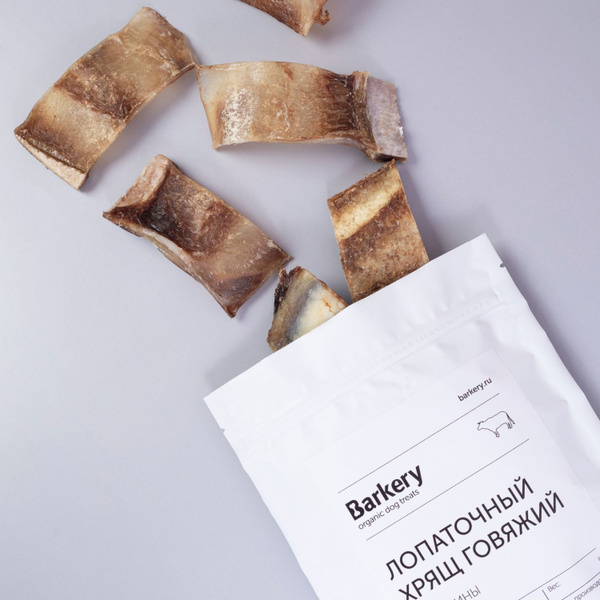 Лопаточный хрящ говяжий пластинами 5-7 см / Лакомства для собак Barkery ...