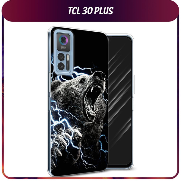 Силиконовый чехол на TCL 30/30 Plus / ТСЛ 30/30 Плюс "Гроза и медведь ...