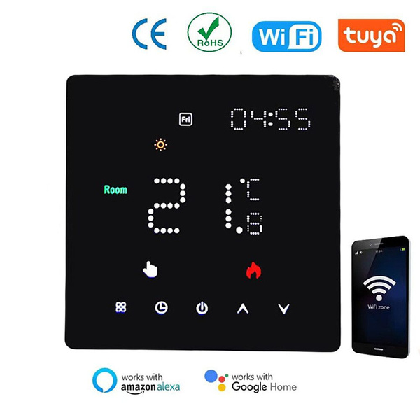 Интеллектуальный контроллер температуры Wi-Fi 5A, сенсорный ЖК-дисплей ...