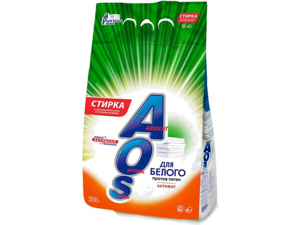 AOS Стиральный порошок 3000 г 30 стирок - купить с доставкой по ...