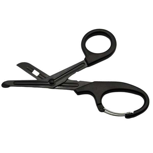 Изогнутые ножницы EDC Gear спасательные с карабином (Черные) - купить с ...