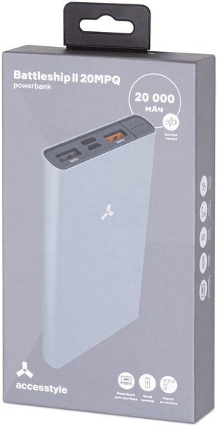 Внешний аккумулятор (Power Bank) AccesStyle Battleship II 20MPQ ...