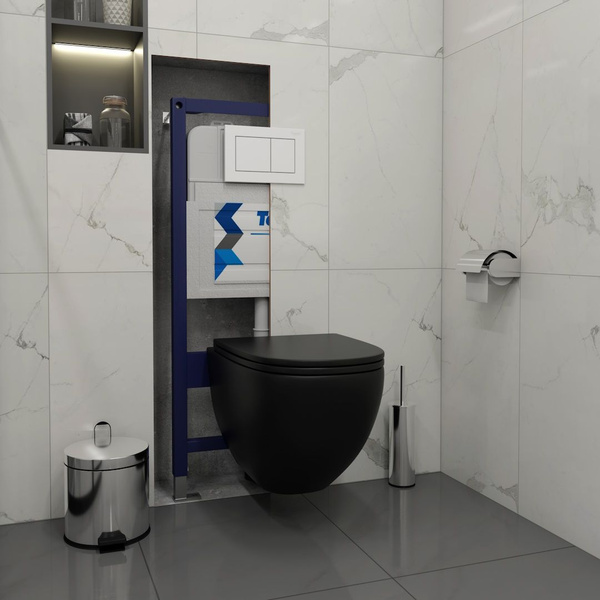 Инсталляция с унитазом комплект Teymi: Инсталляция Aina 45, клавиша ...