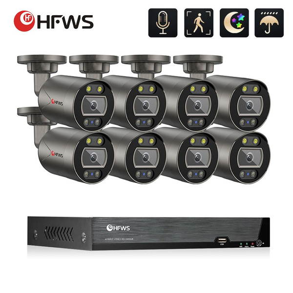 Готовый комплект видеонаблюдения уличная,HFWVISION 4K POE 8 портов,на 8 ...