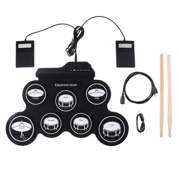 Электронные музыкальные барабаны Hand Roll USB Silicon Drum Practice ...