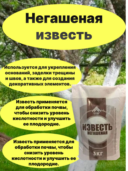 Известь негашеная 3кг. 1шт - купить с доставкой по выгодным ценам в ...
