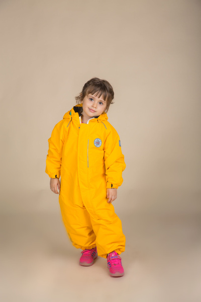 Демисезонный Комбинезон однотонный Pogo Kids Цвет: желтый Размер: 80 ...